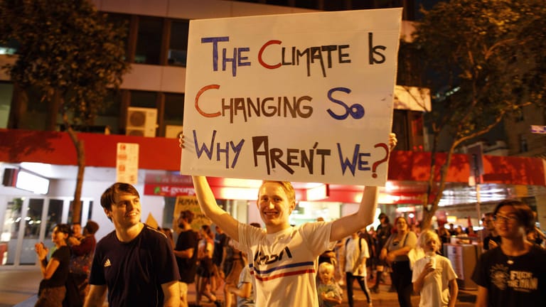 Klimaprotest in Brisbane: Viele Australier fordern, dass die Regierung mehr für die Umwelt tut.
