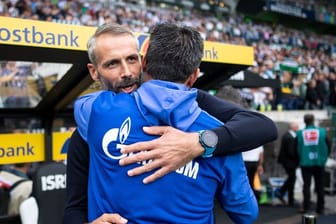 Sehen sich beim Rückrunden-Auftakt wieder: Schalke-Coach David Wagner (vorne) und Gladbachs Marco Rose.