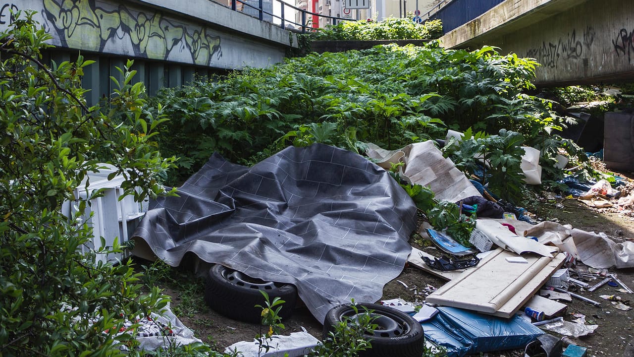 Müll unterhalb der Althagener Brücke: Solche Müllvergehen wollen die Waste Watcher mit ihrer Arbeit verhindern.