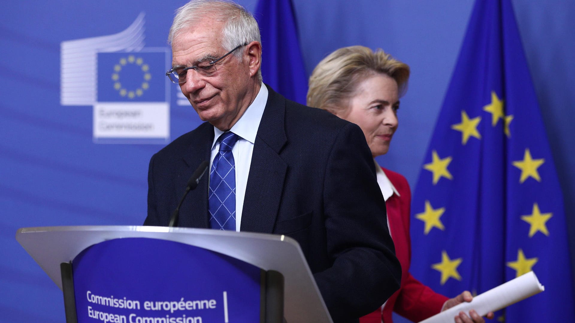 Der EU-Außenbeauftragte Josep Borrell und EU-Kommissionschefin Ursula von der Leyen: Die Türkei soll laut einem Medienbericht deutlich weniger Geld von der EU erhalten.