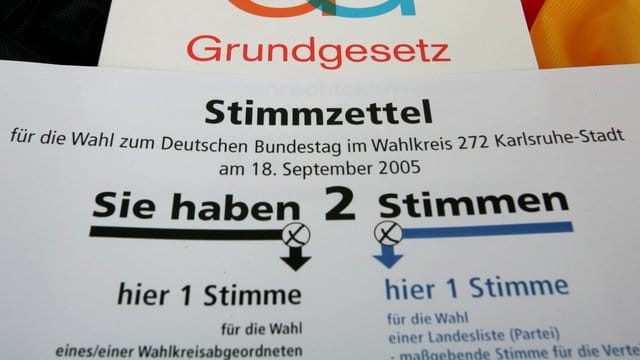 Stimmzettel: CDU und CSU streiten über die Verkleinerung des Bundestages. Stimmzettel: CDU und CSU streiten über die Verkleinerung des Bundestages.