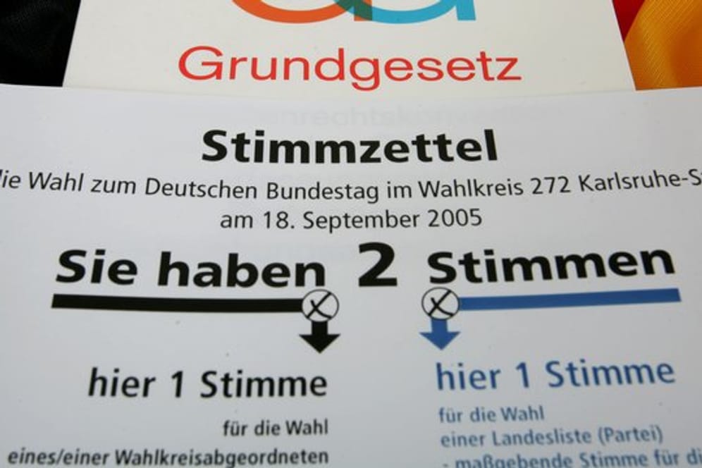 Stimmzettel: CDU und CSU streiten über die Verkleinerung des Bundestages.