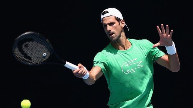 Novak Djokovic beim Training in Melbourne.