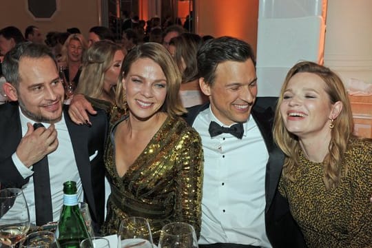 Moritz Bleibtreu, Jessica Schwarz, Florian David Fitz und Karoline Herfurth (v-l) beim Deutschen Filmball im Bayerischen Hof.