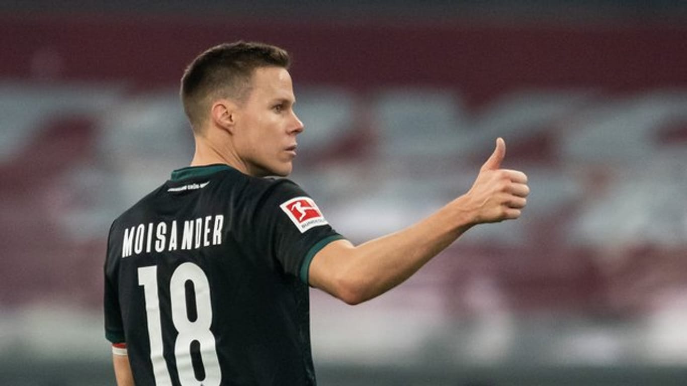 Bremens Niklas Moisander musste 37 Spiele auf einen weiteren Torerfolg warten.