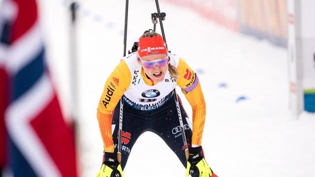 Denise Herrmann landete in der Verfolgung auf Platz sechs.