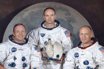 Die Besatzung der Apollo 11: Neil Armstrong (l-r), Michael Collins und Edwin E.