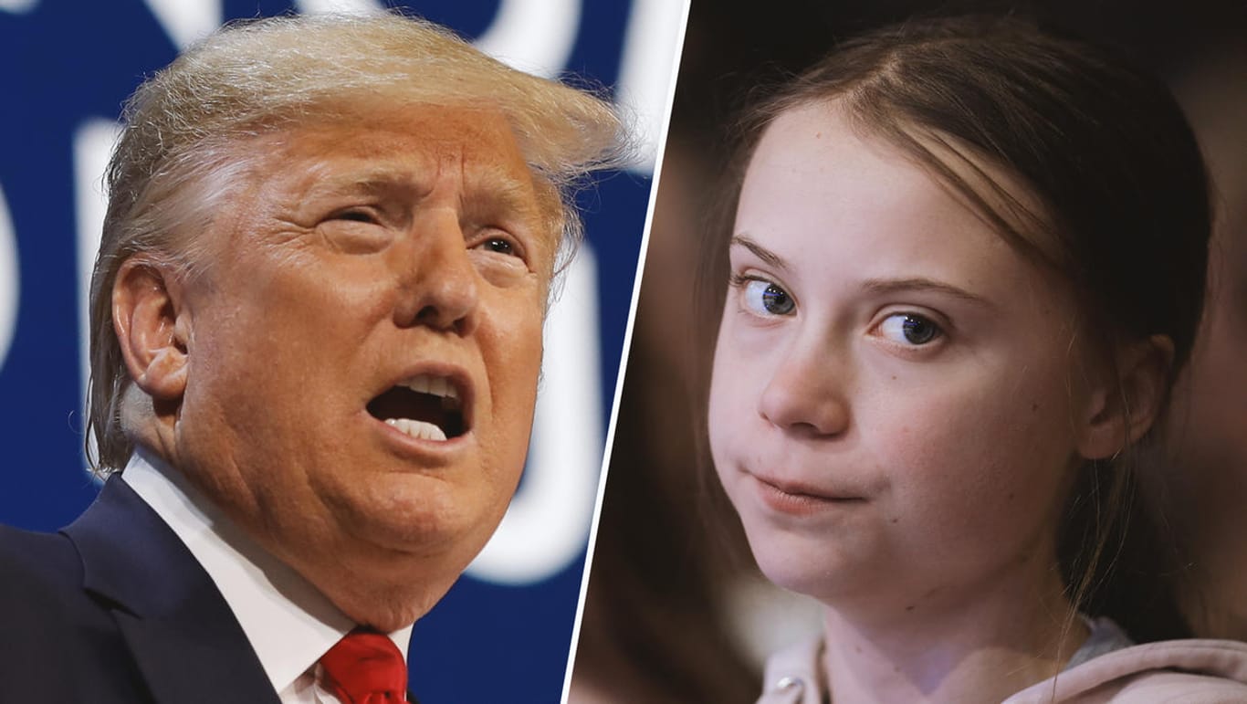 Donald Trump und Greta Thunberg: Gegenpole der Klimadiskussion.