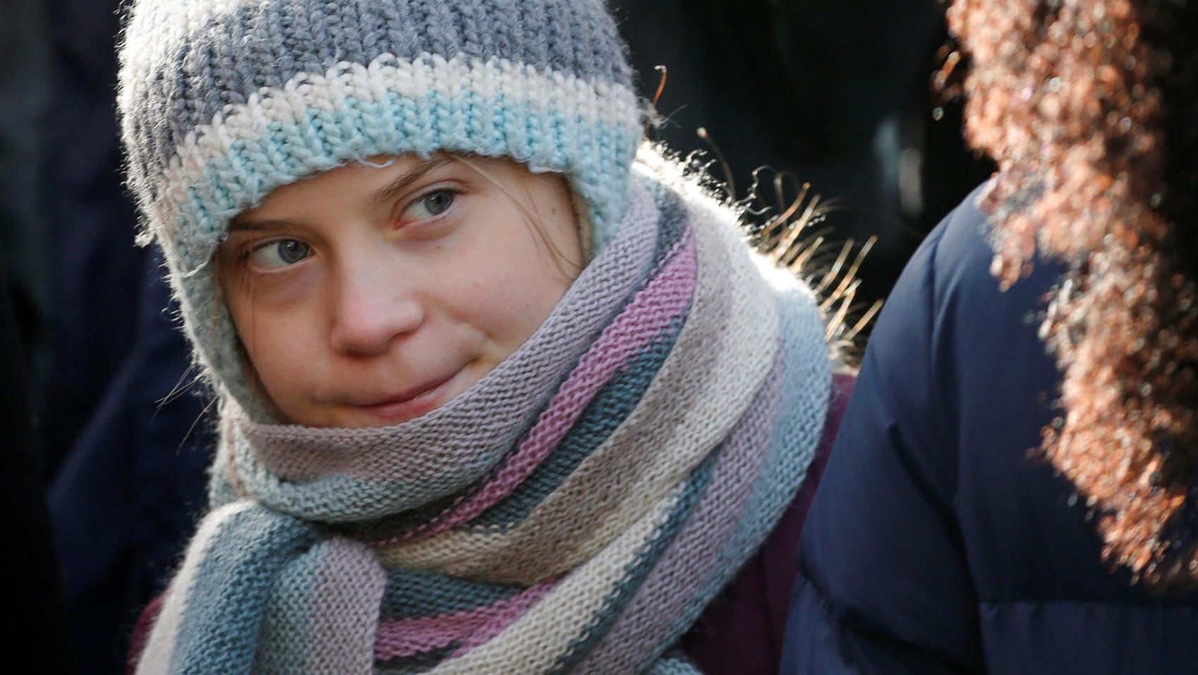 Klimaaktivistin Greta Thunberg nahm am Freitag an einer Kundgebung in Davos teil.