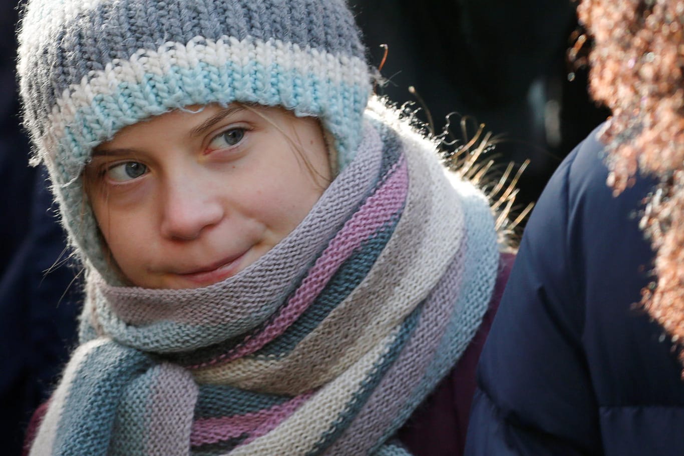 Klimaaktivistin Greta Thunberg nahm am Freitag an einer Kundgebung in Davos teil.