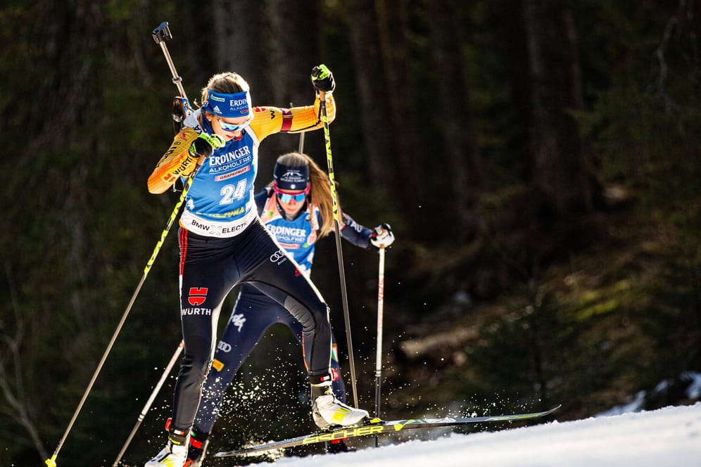 Biathlon: Franziska Preuß lief mit Erik Lesser die Mixed Staffel.