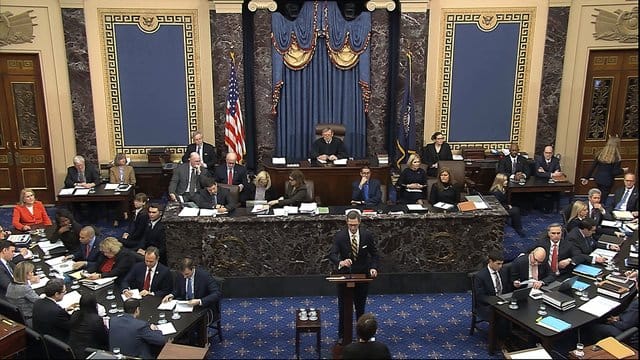 Trumps Verteidiger fordern in dem Impeachment-Verfahren ein rasches Abweisen der Anklage. Trumps Verteidiger fordern in dem Impeachment-Verfahren ein rasches Abweisen der Anklage.