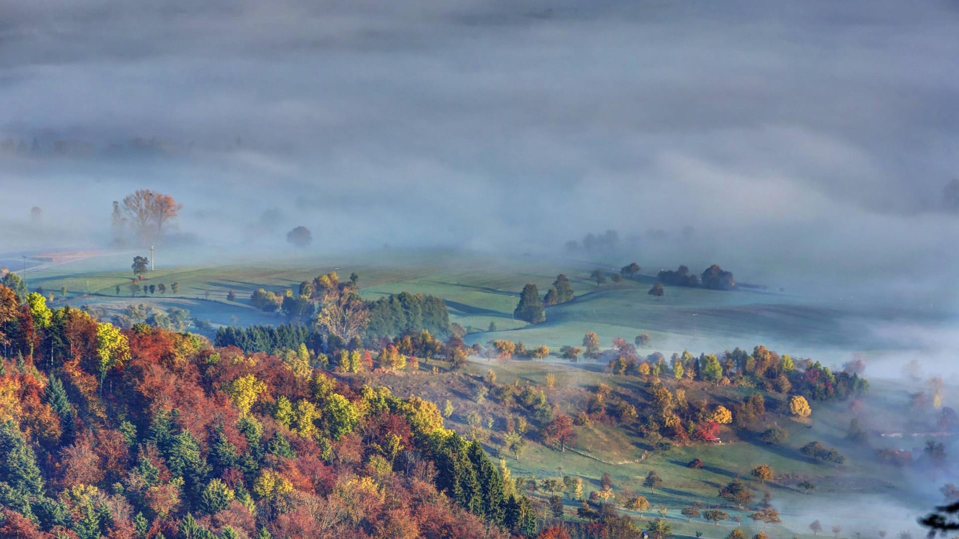 Blick über die Landschaft bei Albstadt: Nördlich der Stadt in der Schwäbischen Alb lag das Epizentrum des Bebens. (Archivbild)