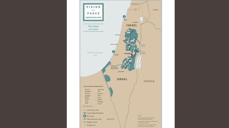 So soll das heutige Staatsgebiet zwischen Israel und Palästina aufgeteilt werden.