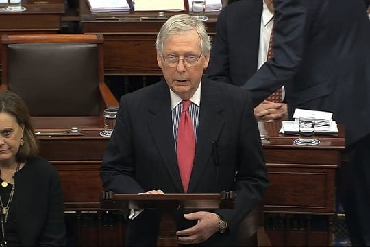 Laut Mitch McConnell gibt es im Senat momentan keine ausreichende Mehrheit, das Ansinnen der Demokraten zu blockieren.