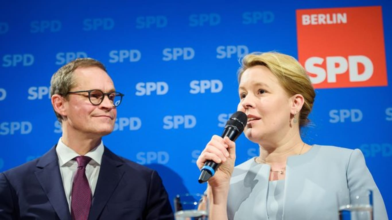 Bundesfamilienministerin Franziska Giffey will Berlins Regierenden Bürgermeister Michael Müller als SPD-Landesvorsitzende beerben.