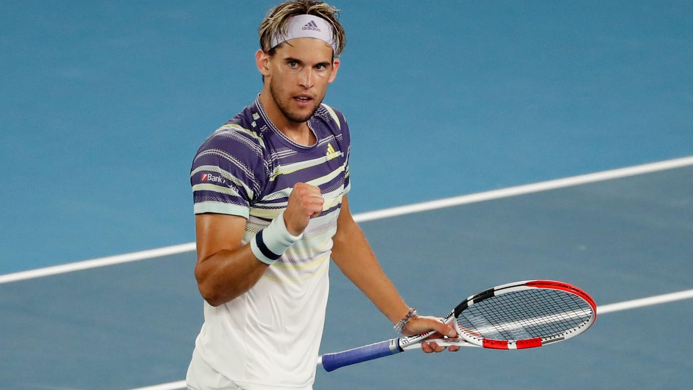 Starke Vorstellung: Dominic Thiem jubelt im Match gegen Rafael Nadal.