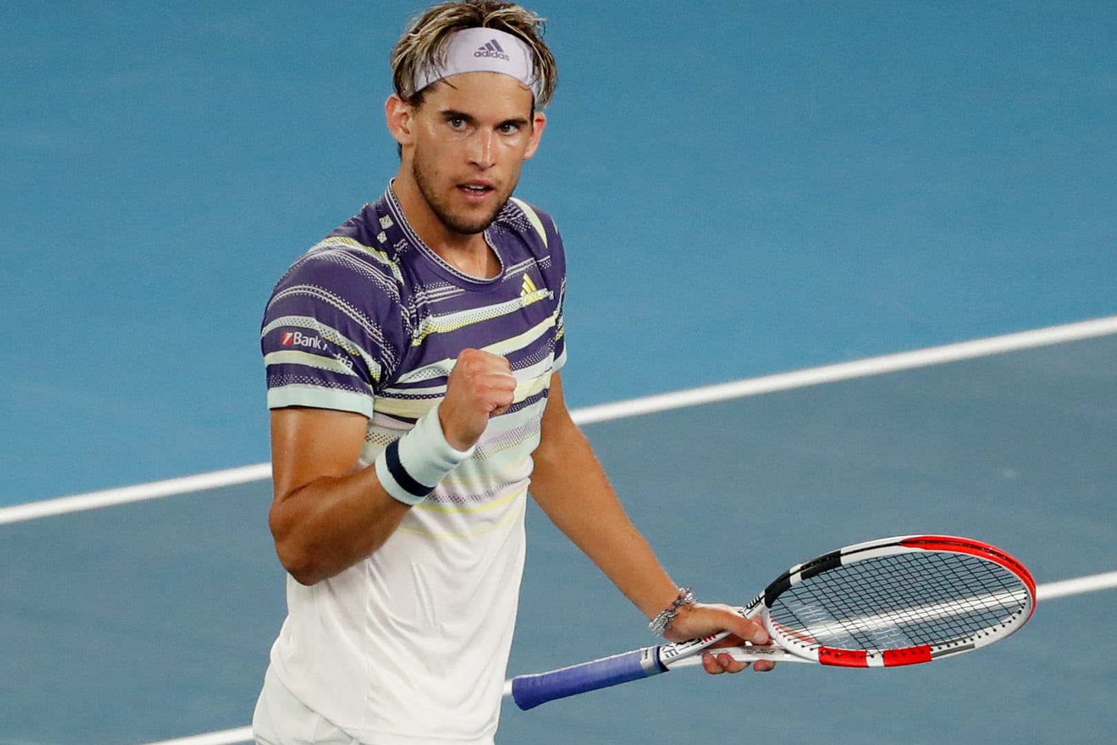 Starke Vorstellung: Dominic Thiem jubelt im Match gegen Rafael Nadal.