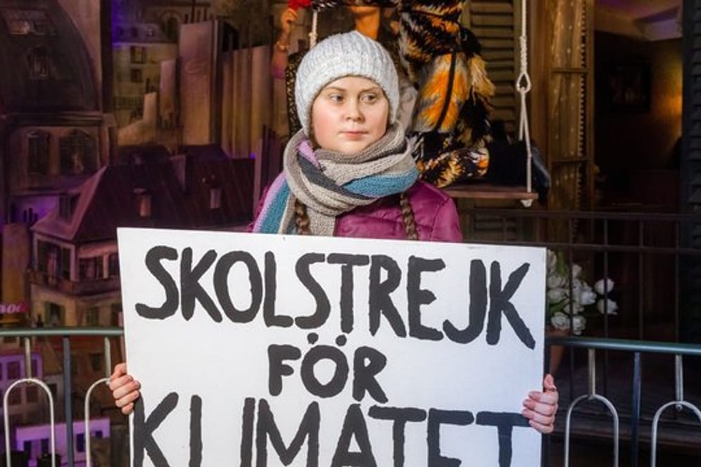 Die schwedische Klimaaktivistin Greta Thunberg als Wachsfigur auf der Hamburger Reeperbahn.