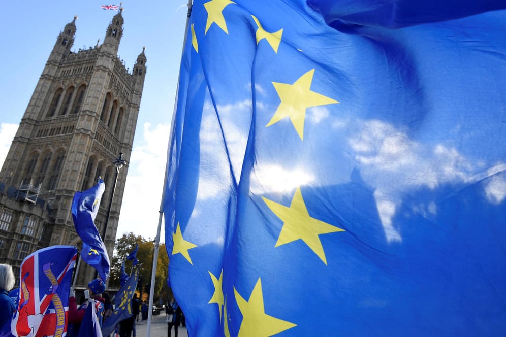 Pro-EU-Demonstranten vor dem britischen Parlament: Rein rechtlich ist eine Rückkehr Großbritanniens in die EU möglich. Aber ist sie auch realistisch?