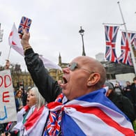 Brexit-Befürworter in London: Nur ein Teil der Briten feiert den EU-Austritt nach jahrelanger Hängepartie.