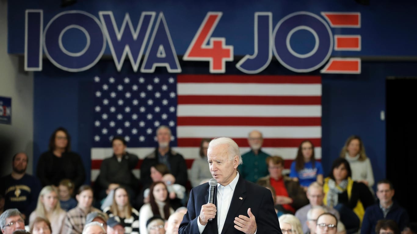 Joe Biden beim Wahlkampf in den USA: 11 Kandidaten gehen in die Vorwahlen der Demokraten.