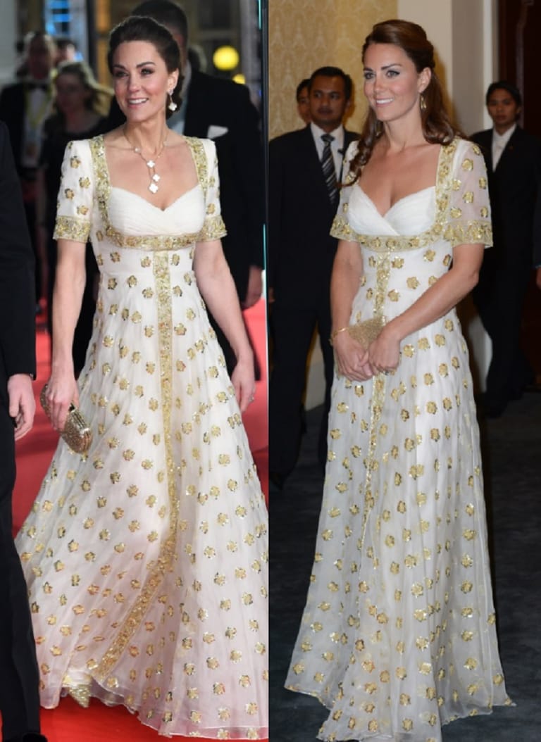 2020 vs. 2012: Das linke Bild zeigt Kate bei den BAFTAs, das rechte Foto entstand 2012 in Malaysia.