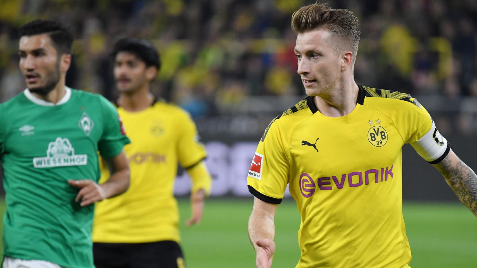 Marco Reus: Für den BVB geht es im Achtelfinale des DFB-Pokals zu Werder Bremen.