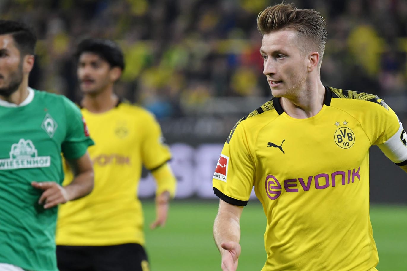 Marco Reus: Für den BVB geht es im Achtelfinale des DFB-Pokals zu Werder Bremen.