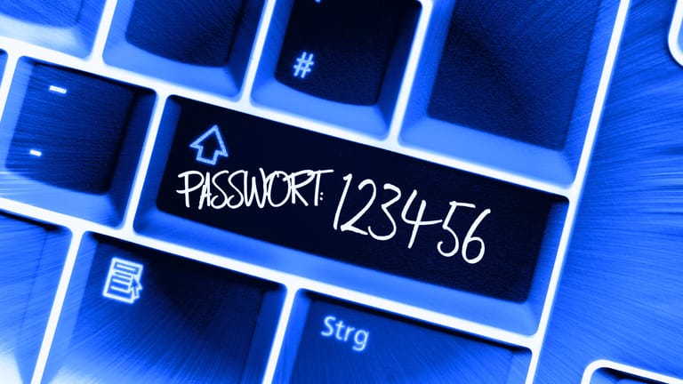 Tastaturfeld mit der Aufschrift "Passwort: 123456": Häufiges Ändern des Passworts ist nicht sinnvoll.