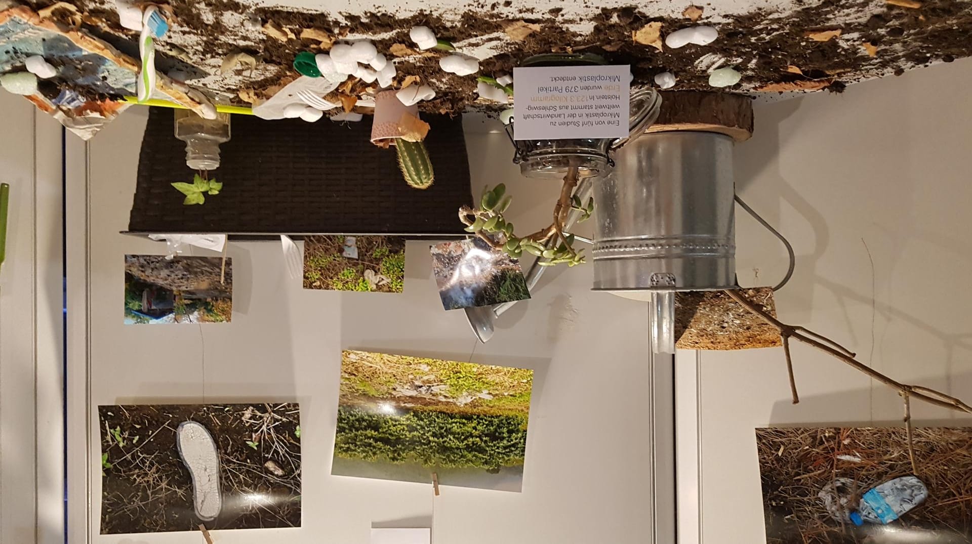 Blick in die Ausstellung: Studierende der Uni Kiel setzten sich mit Plastikmüll auseinander.