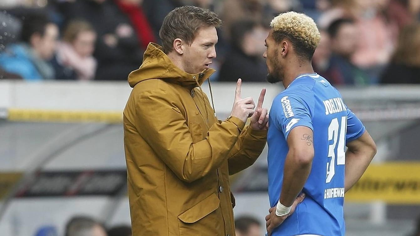 Nagelsmann und Joelinton im Gespräch: Unter dem TSG-Trainer war der Brasilianer noch erfolgreich.