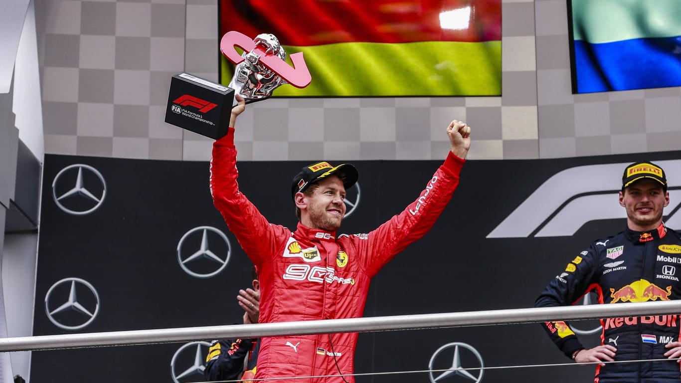 Fuhr beim vorerst letzten Rennen in Hockenheimring 2019 vom letzten Startplatz noch auf das Podium: Ferrari-Fahrer Sebastian Vettel.