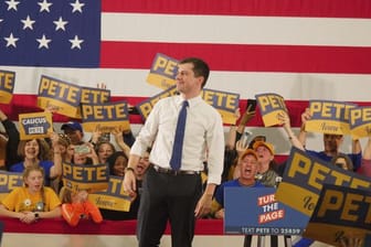 Der demokratische Präsidentschaftskandidat Pete Buttigieg bei einer Wahlkampfveranstaltung in Des Moines.