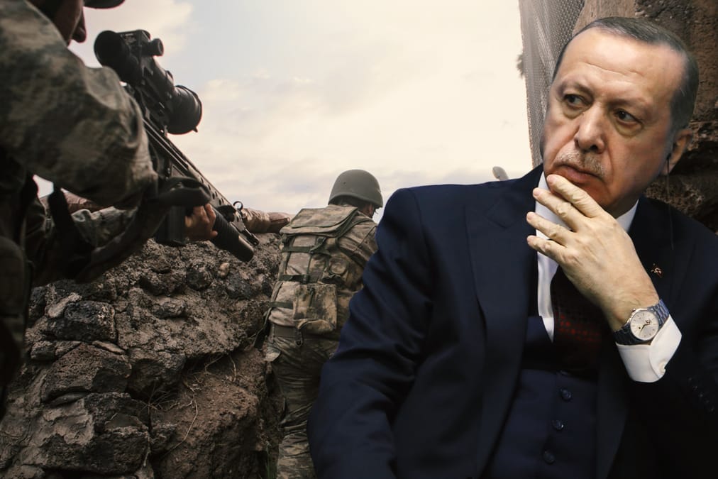 Türkische Soldaten bei einer Übung an der Grenze zu Syrien: Erdogan steht im syrischen Bürgerkrieg vor schwierigen Entscheidungen.