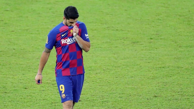 Fällt mit einer Knieverletzung lange aus: Barcelonas Stürmer Luis Suarez.