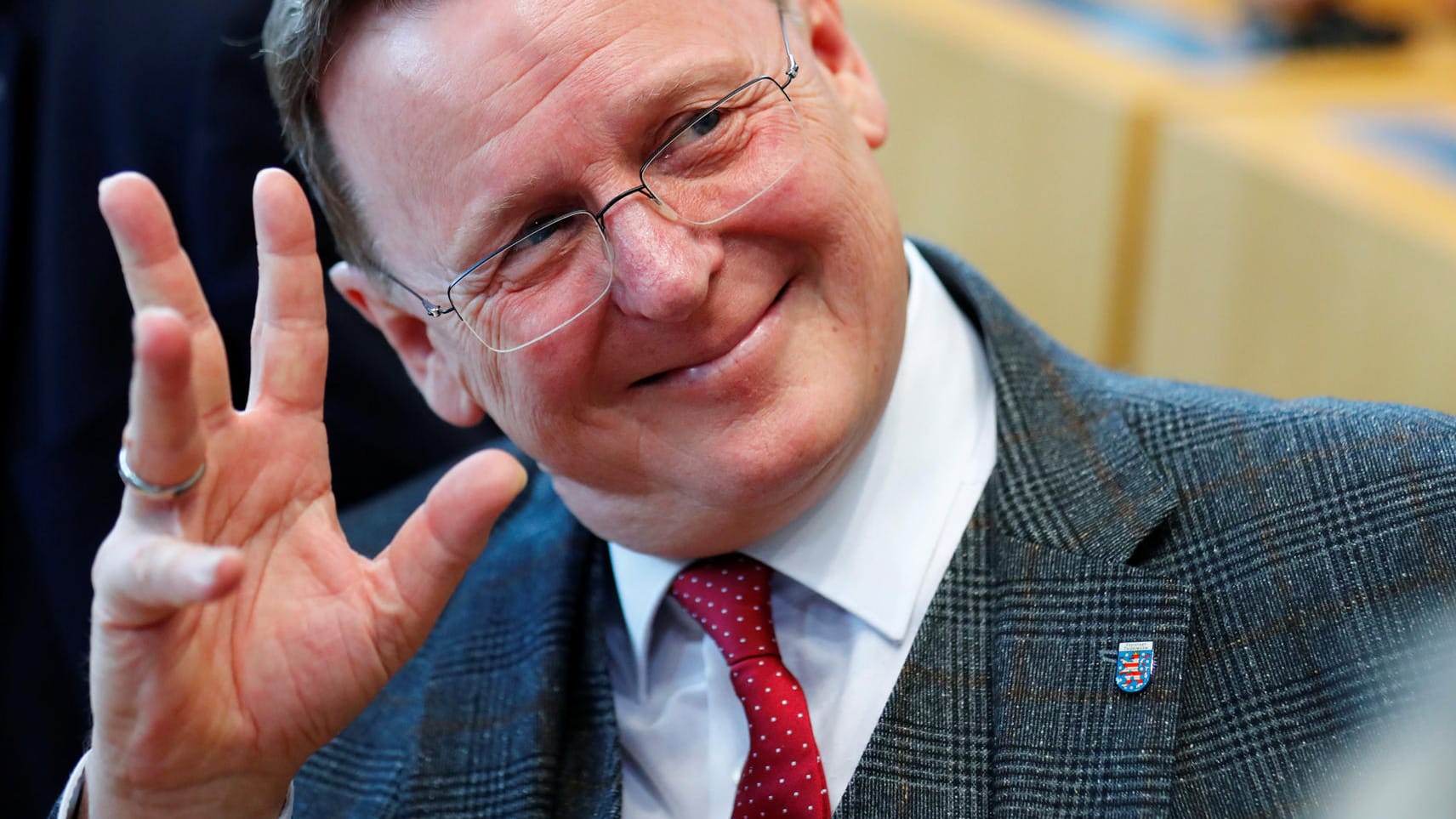 Bodo Ramelow: Seine Fraktion arbeitet daran, dass er erneut Ministerpräsident von Thüringen wird. Bodo Ramelow: Seine Fraktion arbeitet daran, dass er erneut Ministerpräsident von Thüringen wird.