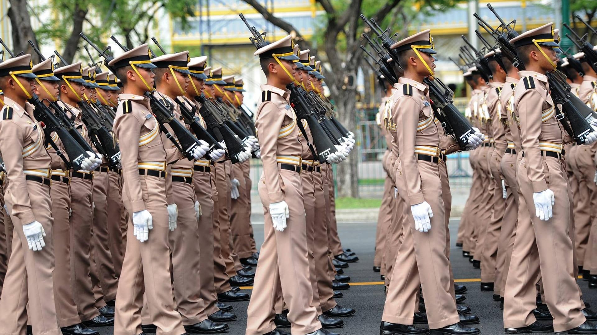 Soldaten in Thailand (Symbolfoto): Der Amoklauf soll sich in einem Shopping-Center in der Stadt Korat abgespielt haben