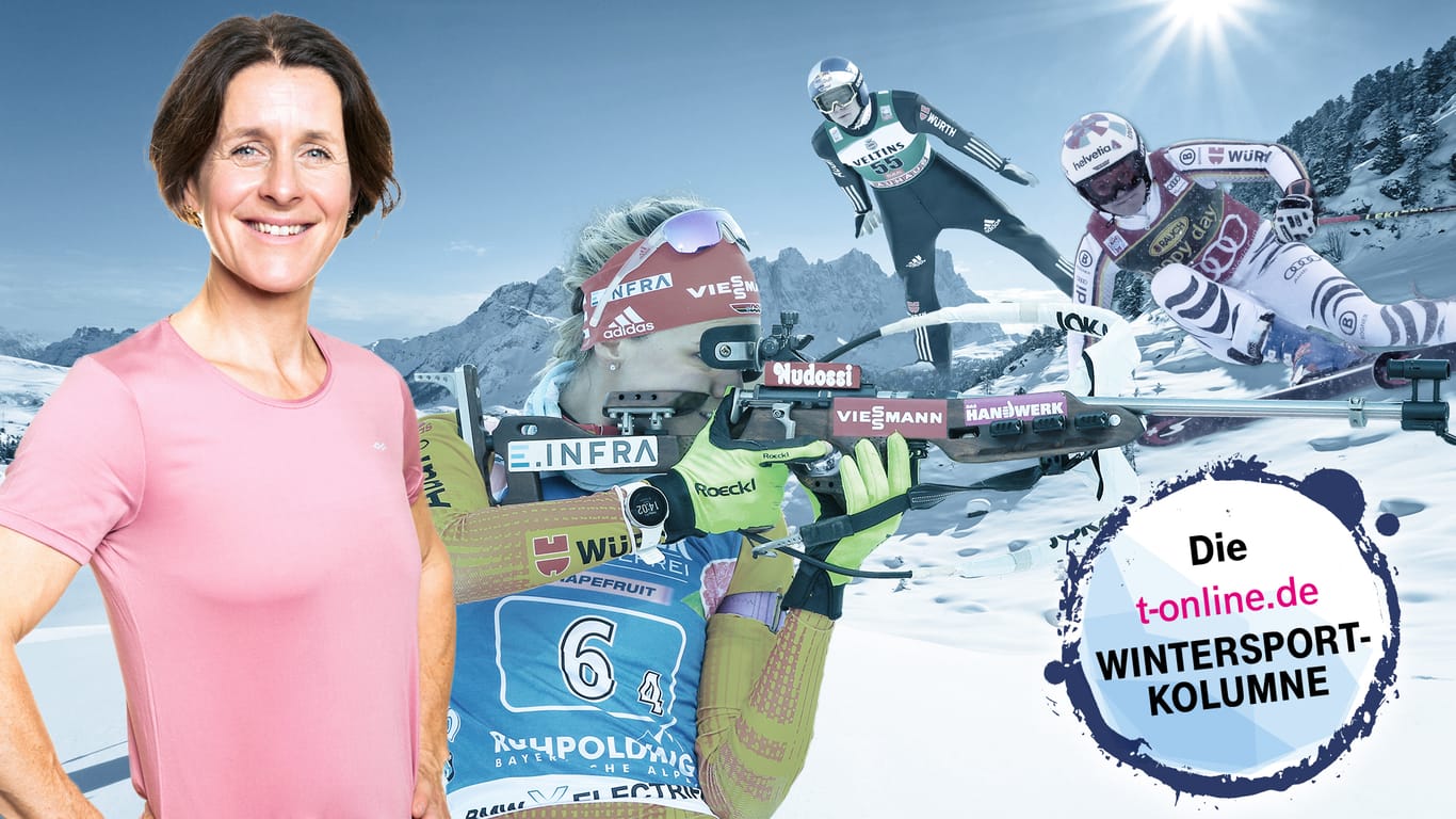 t-online.de-Kolumnistin Uschi Disl (l.) traut dem deutschen Team um Denise Herrmann (M.) bei der Biathlon-WM einiges zu.
