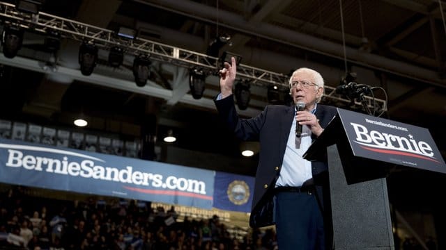Der demokratische Bewerber um die Präsidentschaftskandidatur, Bernie Sanders. Der demokratische Bewerber um die Präsidentschaftskandidatur, Bernie Sanders.