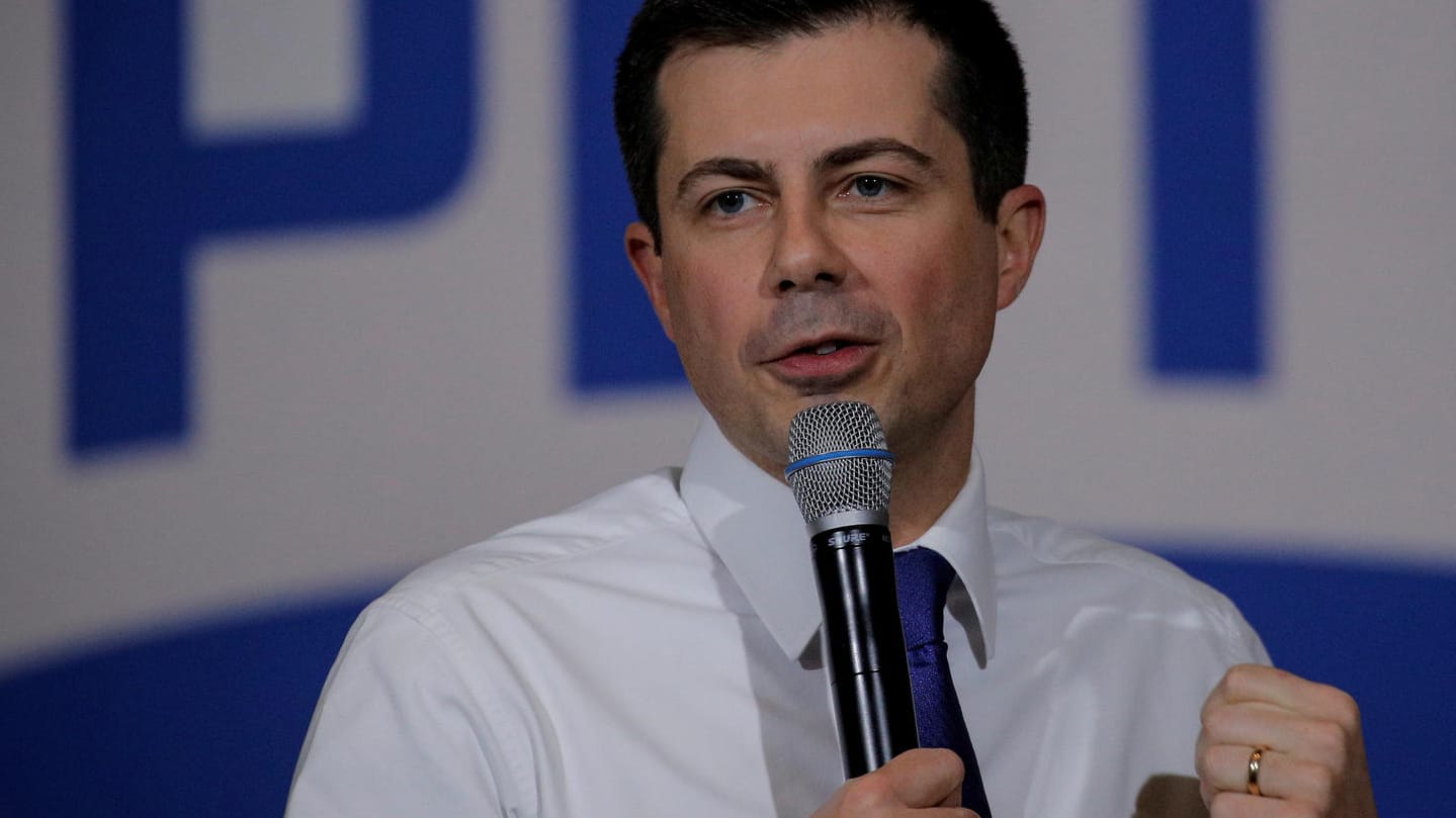 Pete Buttigieg beim Wahlkampf in New Hampshire: Mann der Mitte.