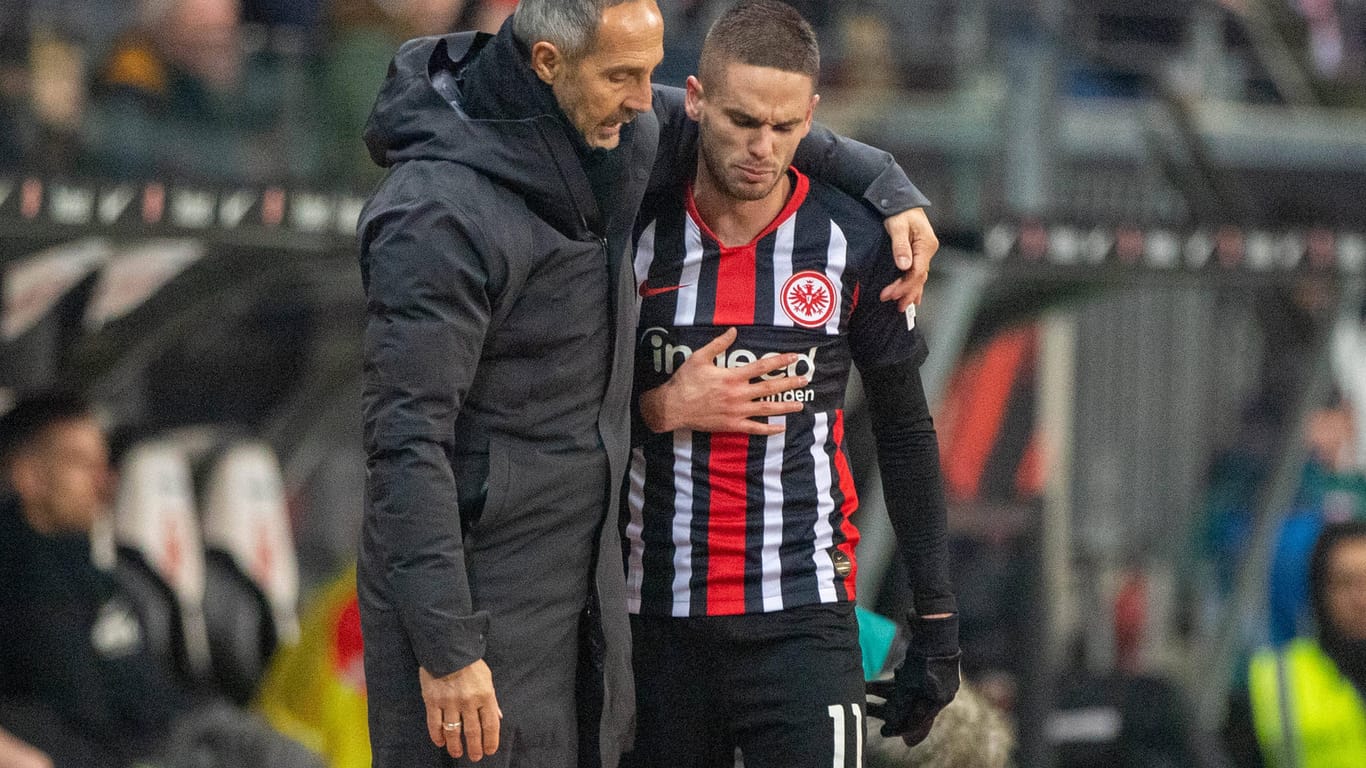 Mijat Gacinovic mit Trainer Adi Hütter: Der Profi will für Frankfurt mehr Tore schießen.