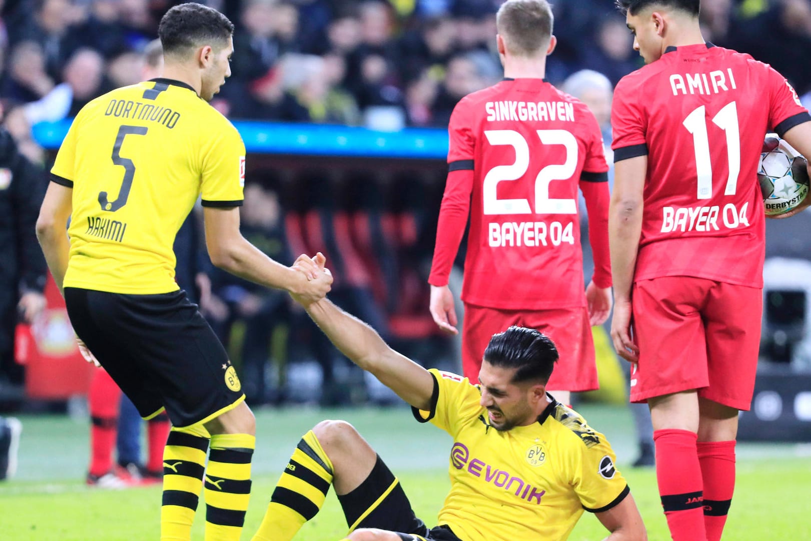 Achraf Hakimi und Emre Can: Beide BVB-Profis können morgen wieder am regulären Training teilnehmen.