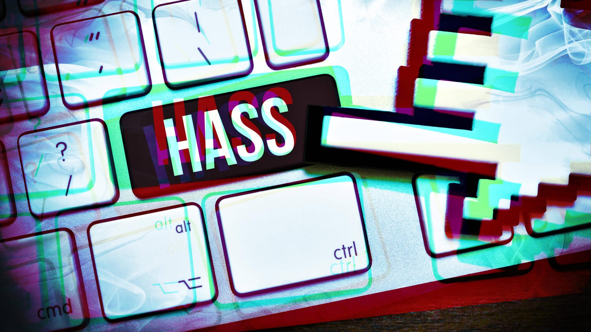 Computertaste mit der Aufschrift "Hass" (symbolische Fotomontage): Es gibt eine Verbindung zwischen Hass gegen Frauen und Rechtsextremismus, zeigt eine Untersuchung.