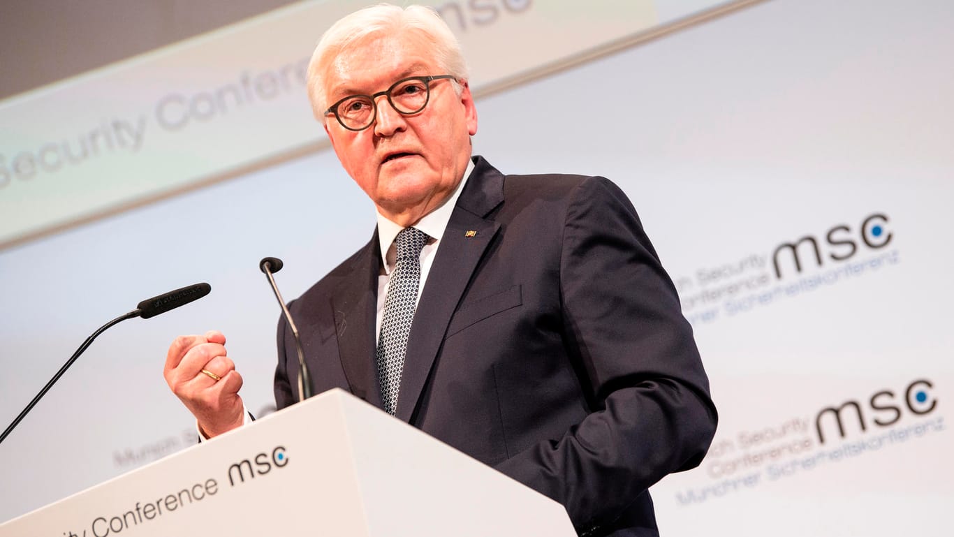 Bundespräsident Frank-Walter Steinmeier eröffnet mit einer Rede die Münchner Sicherheitskonferenz.