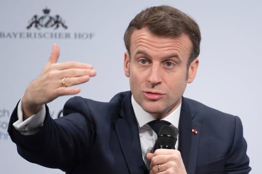 Emmanuel Macron am zweiten Tag der Münchner Sicherheitskonferenz.