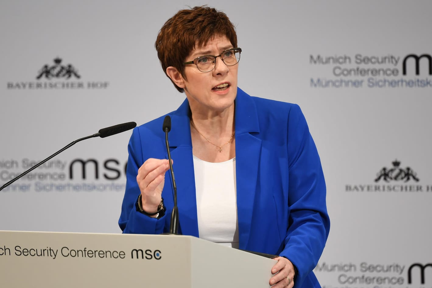 Annegret Kramp-Karrenbauer auf der Münchner Sicherheitskonferenz: Die Verteidigungsministerin plädiert für mehr Zusammenarbeit europäischer Staaten.