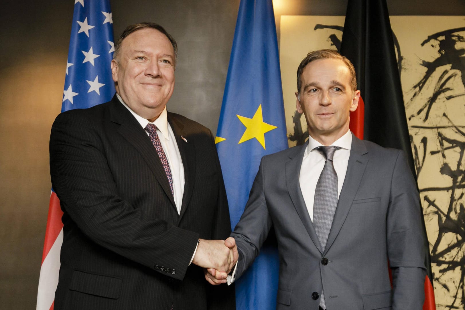 US-Außenminister Mike Pompeo (links) und sein deutscher Amtskollege Heiko Maas: Auf der Münchner Sicherheitskonferenz wurde deutlich, wie weit europäische und amerikanische Weltanschauung inzwischen auseinanderliegen.