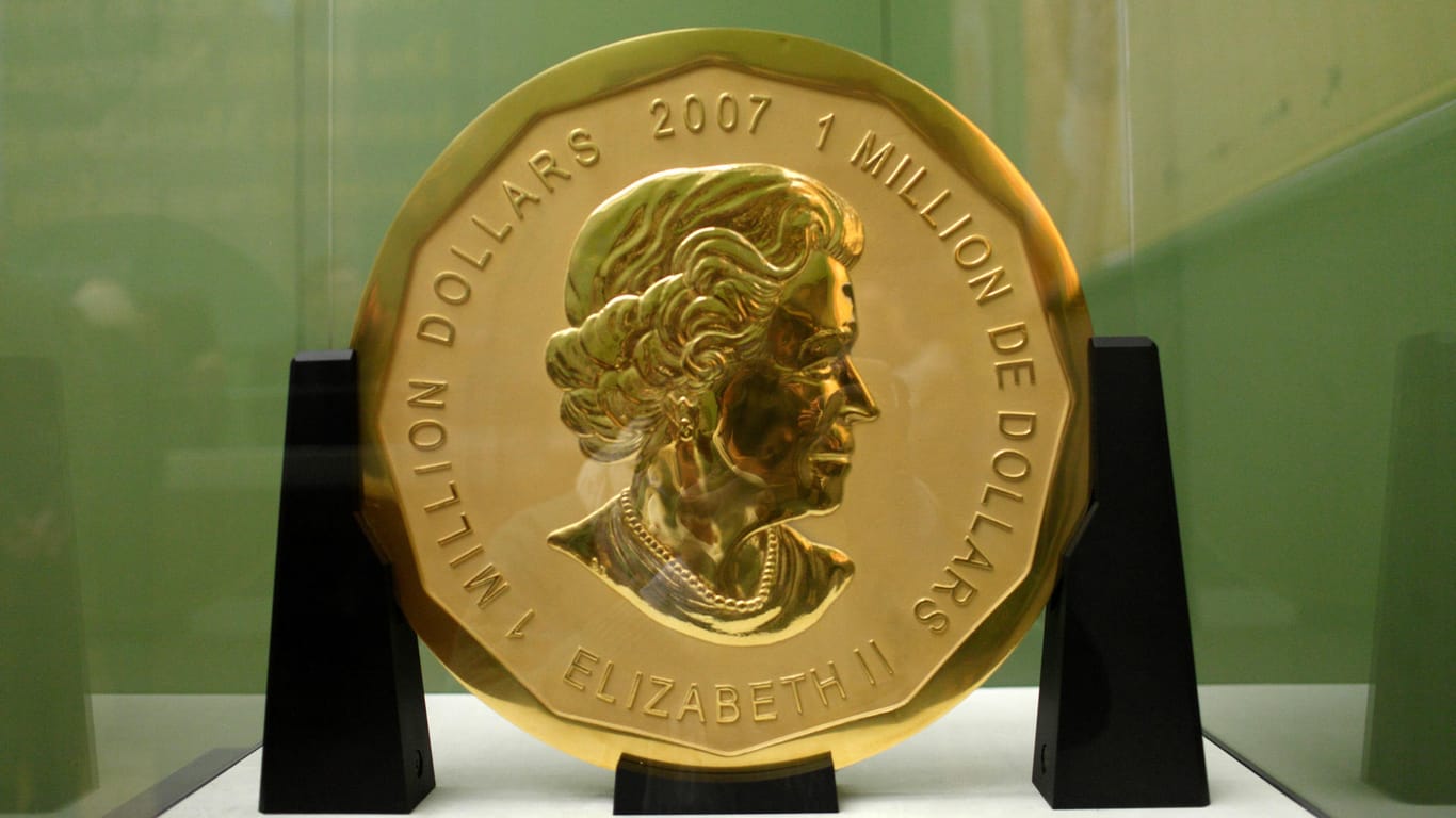 Goldmünze "Big Maple Leaf": Die 100 Kilogramm schwere Goldmünze wurde aus dem Bode-Museum in Berlin gestohlen.