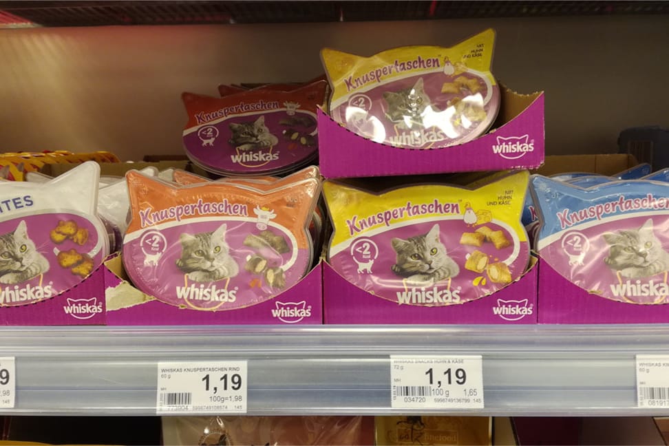 Katzenfutter: Einige Whiskas-Produkte sind von versteckten Preiserhöhungen betroffen.